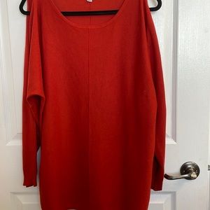 Rust/orange cold shoulder top